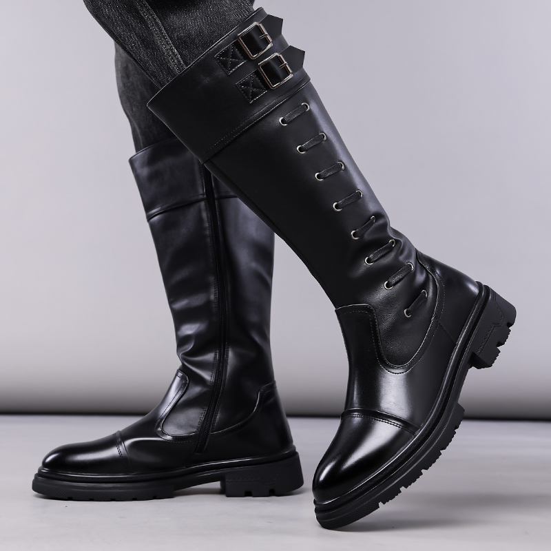 Men'S Shoes No Laces - men casual punk stage high motorcycle