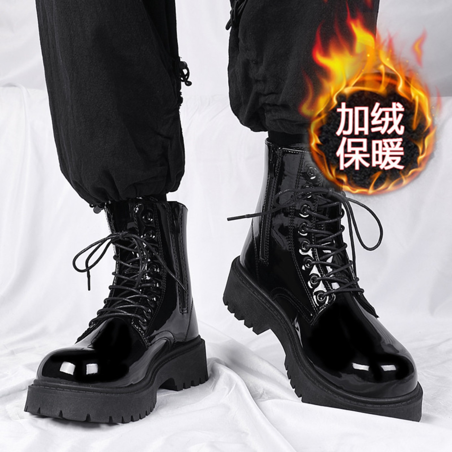 Winter Boot Insulated - Men's warm plush high-top boots winter