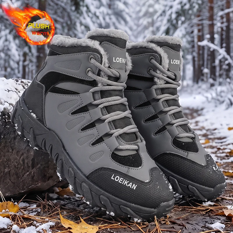 Winter Boot Insulated - Men Winter Snow Boots Plush Lined