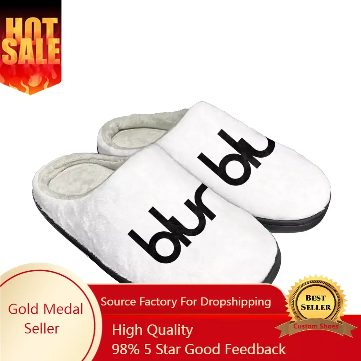 Men Shoes High - B-Blurs Rock Band Home Cotton Slippers