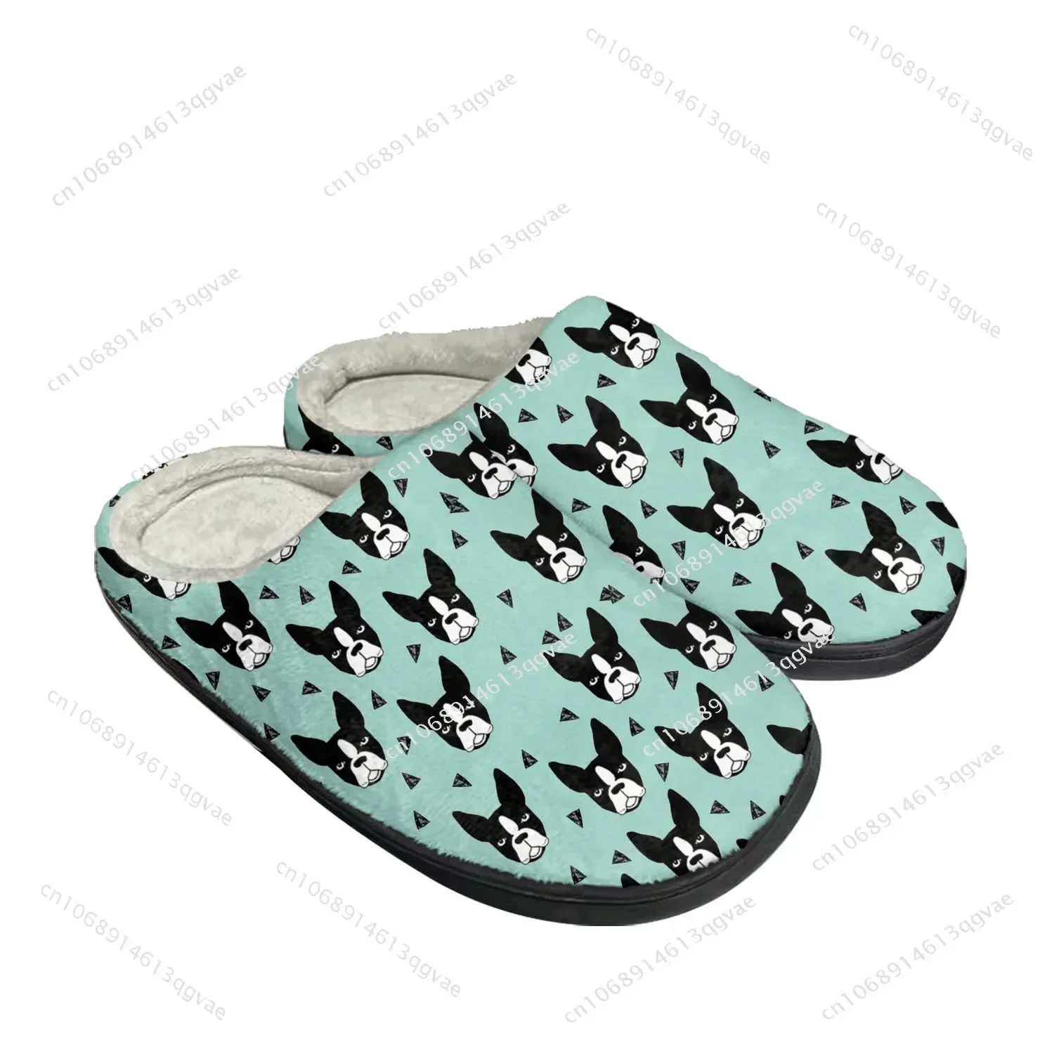 Men Shoes High - Boston Terrier Home Cotton Slippers High