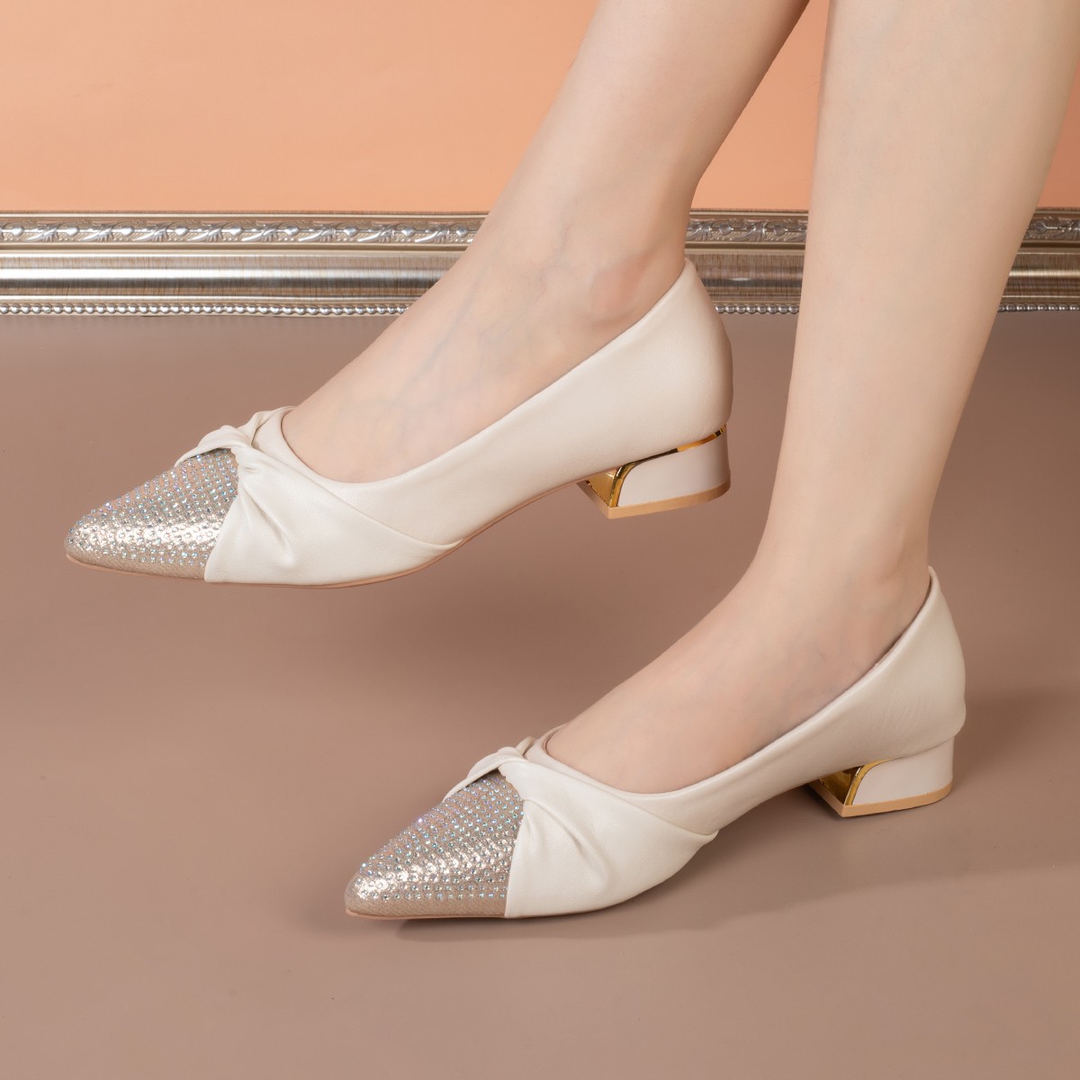 Dress Shoe Pointed - Women Rhinestone Pointed Toe Pumps Twisted