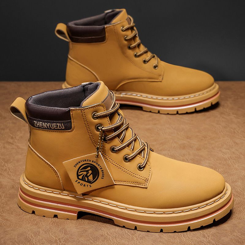 Men'S Shoes No Laces - Fashion Men's High‑Top Boots, Soft Comfort