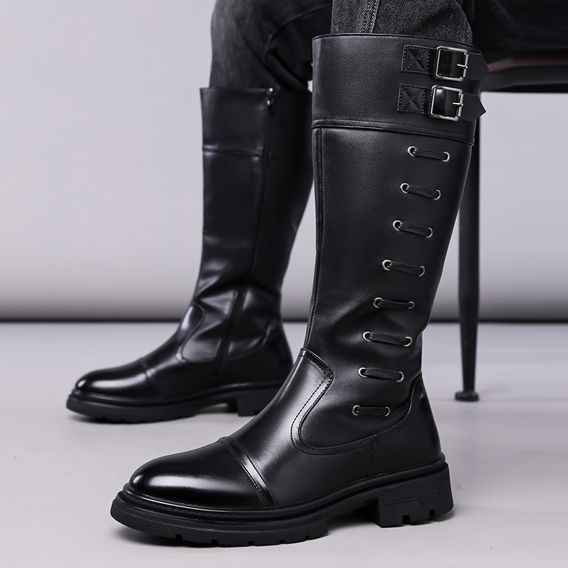 men casual punk stage high mot - Men'S Shoes No Laces 评论和价格
