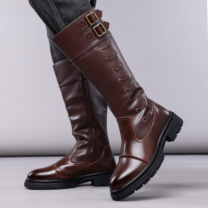 men casual punk stage high mot - Men'S Shoes No Laces 评论和价格