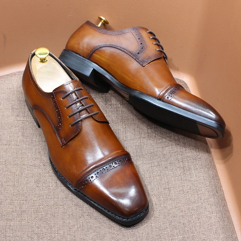 Sturdy Cap-Toe Oxfords Genuine - Men'S Shoes Smart 评论和价格