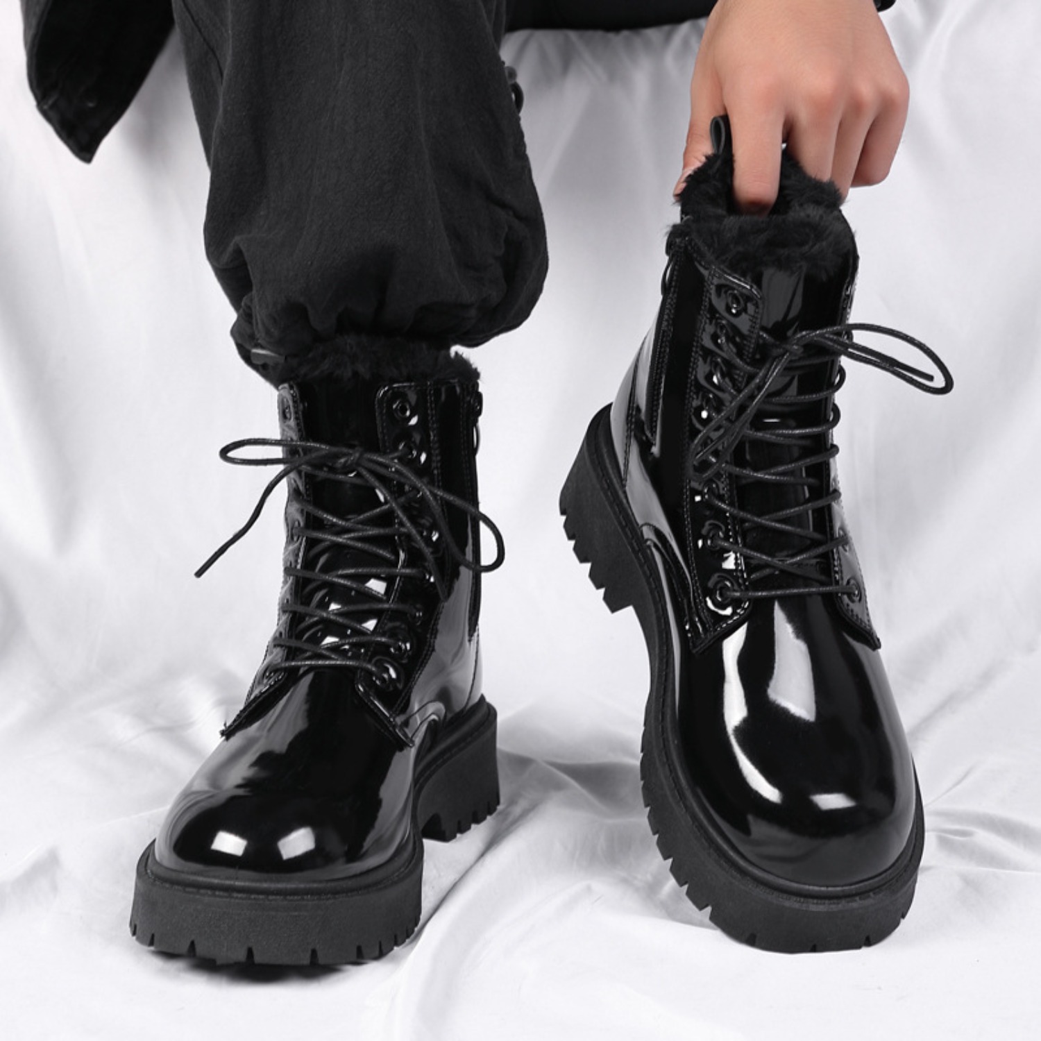 Men's warm plush high-top boot - Winter Boot Insulated 评论和价格