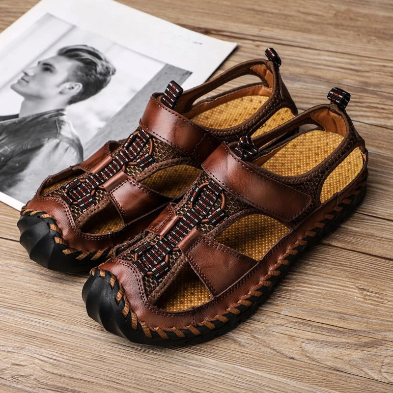 Beach Man Sandals Hole Genuine - Men Shoes Expensive 评论和价格