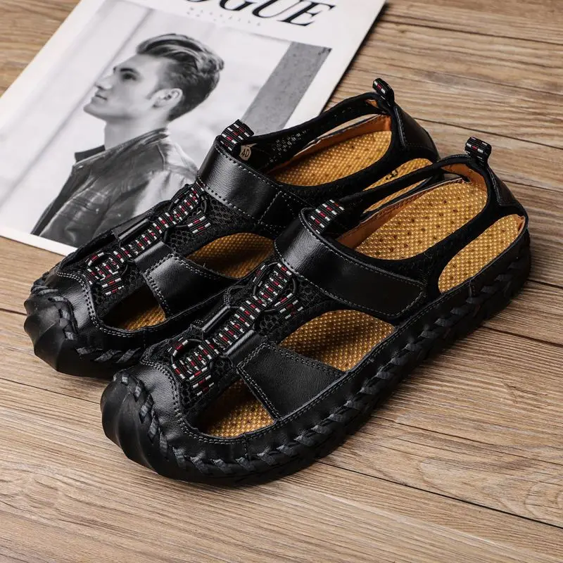 Beach Man Sandals Hole Genuine - Men Shoes Expensive 评论和价格