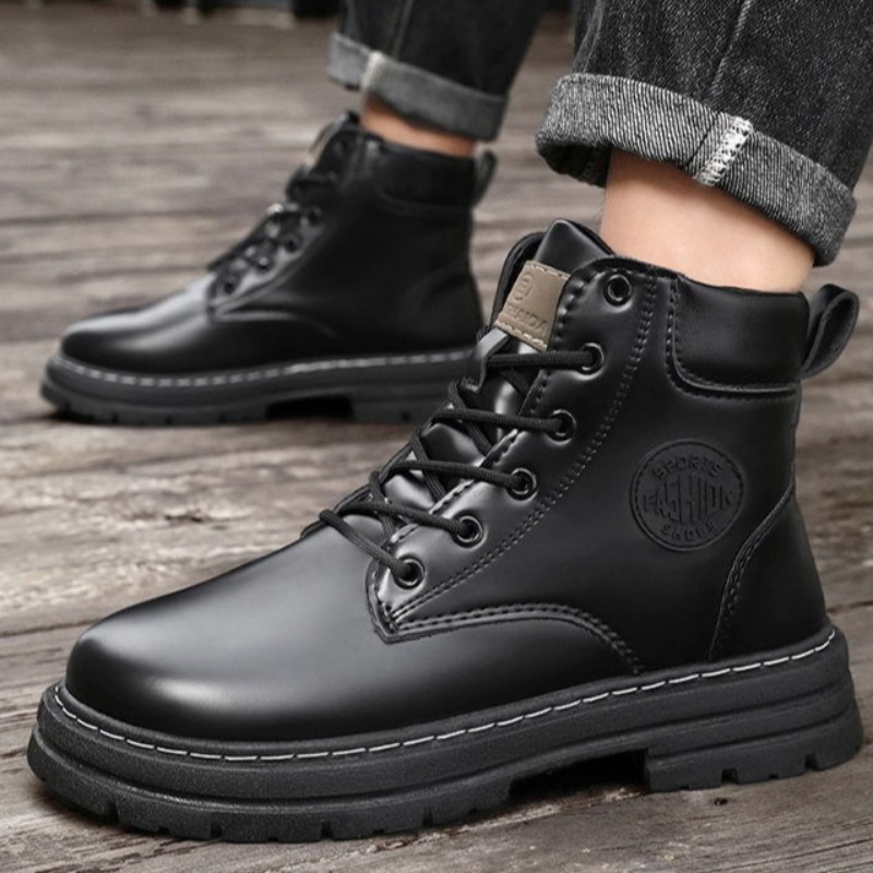 High Quality Men's Leather Boo - Men'S Shoes No Laces 评论和价格