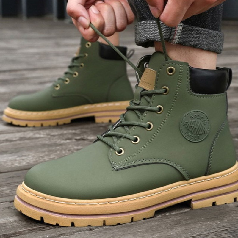 High Quality Men's Leather Boo - Men'S Shoes No Laces 评论和价格