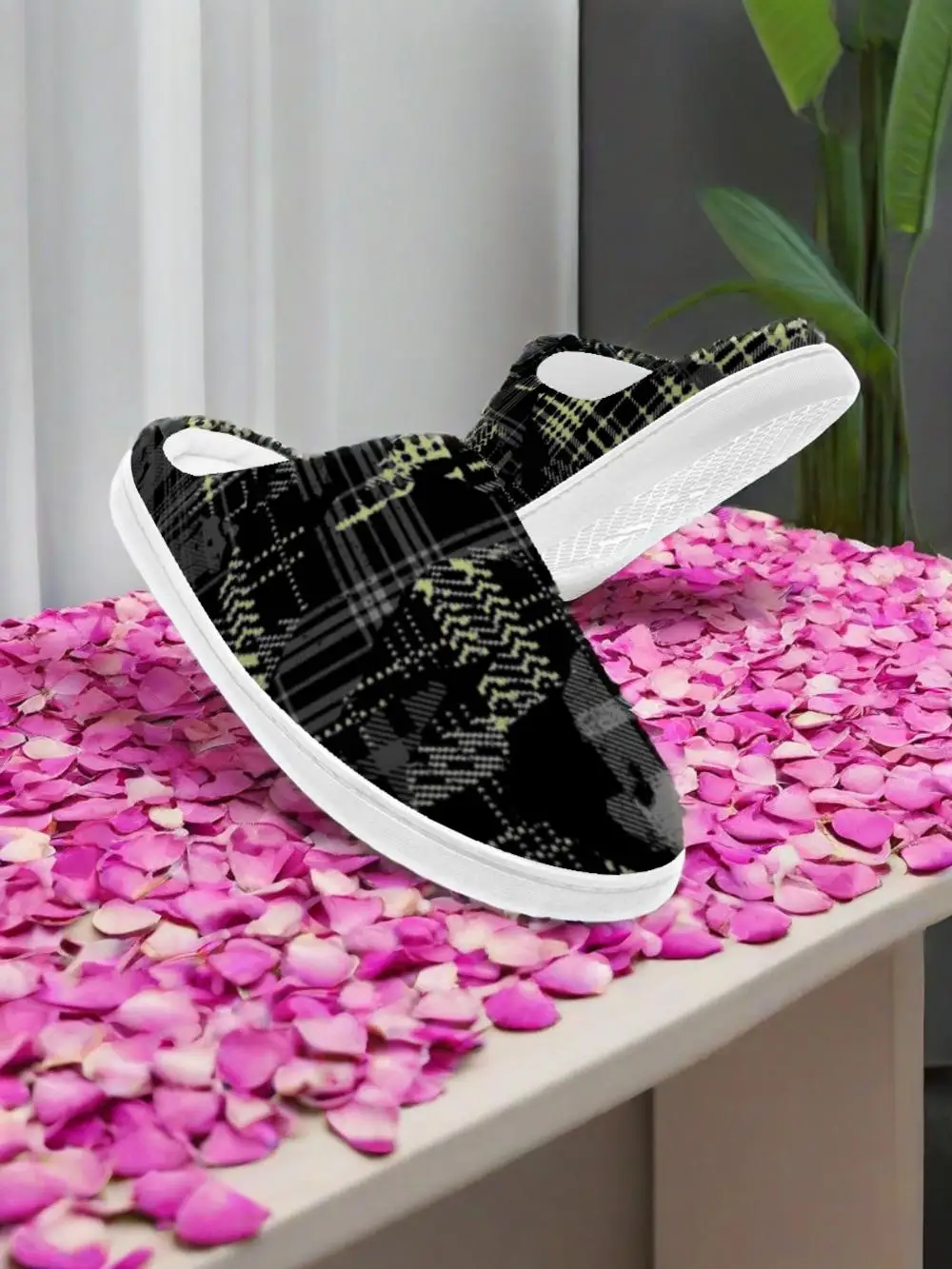 denim plaid Keep Smiling Home  - Men Shoes High 评论和价格