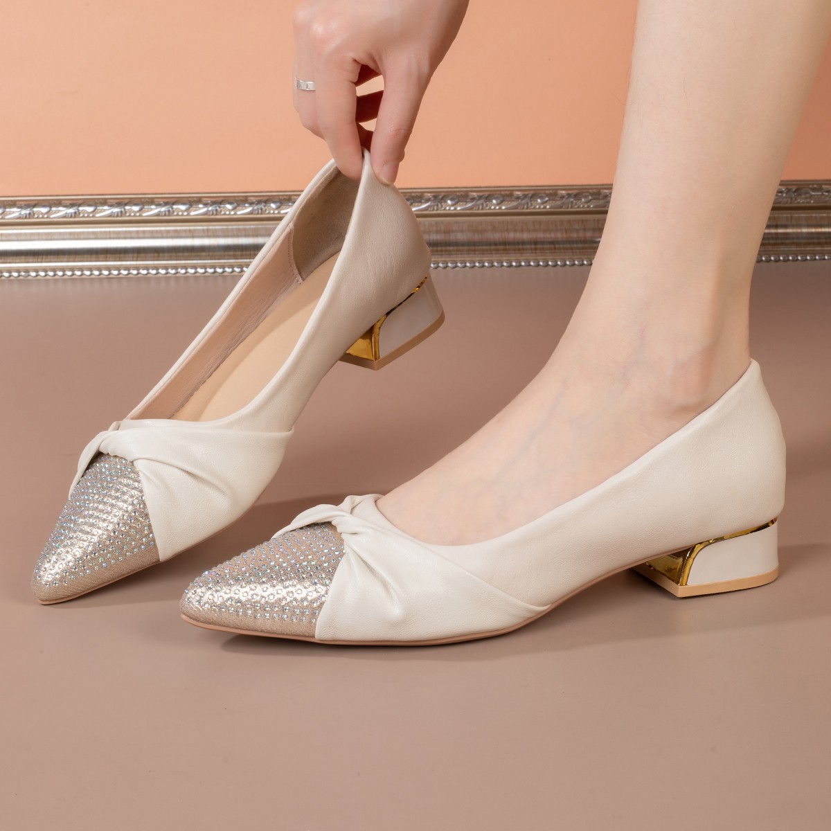 Women Rhinestone Pointed Toe P - Dress Shoe Pointed 评论和价格