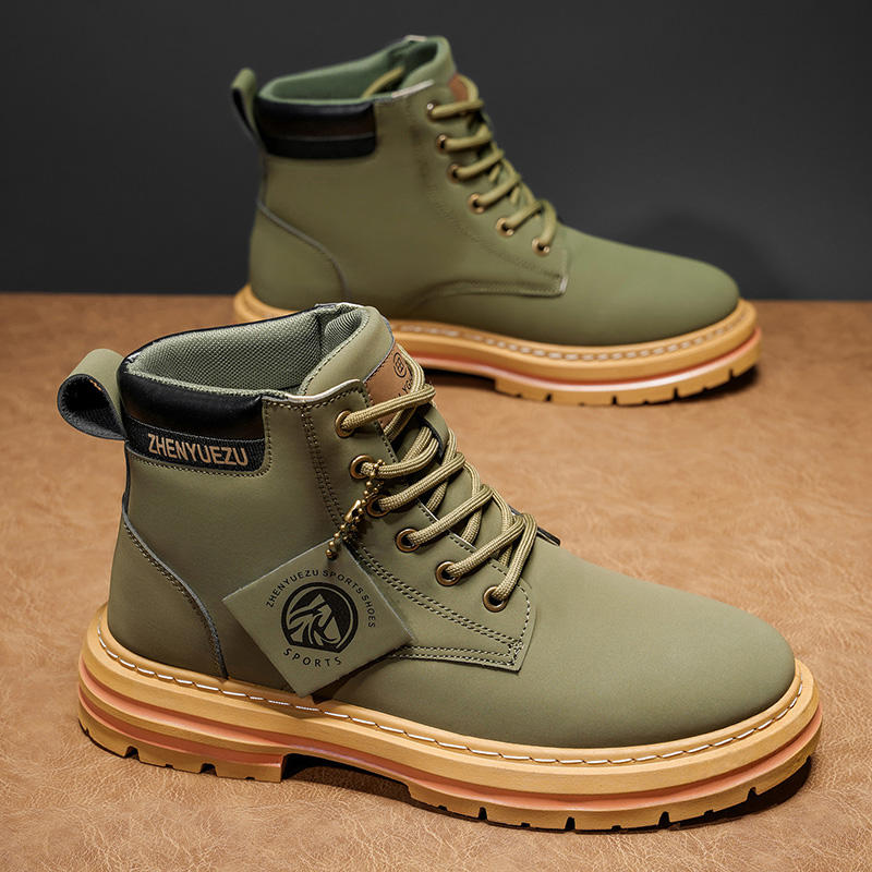 Fashion Men's High‑Top Boots,  - Men'S Shoes No Laces 评论和价格